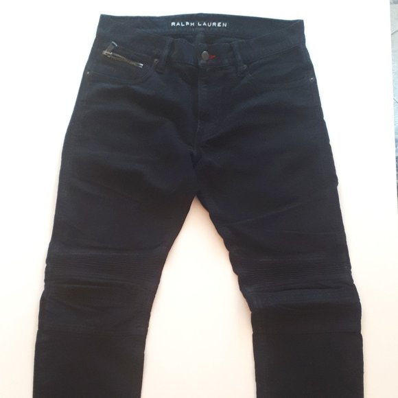 Ralph Lauren Black Label Moto Biker Jeans Black 30 x 34 - Picture 1 of 6